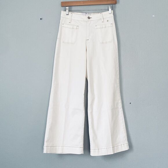 Mersea Voyageur Jeans Size 26 Nomad Cropped Sailor White Sails Pants NEW - Picture 4 of 12